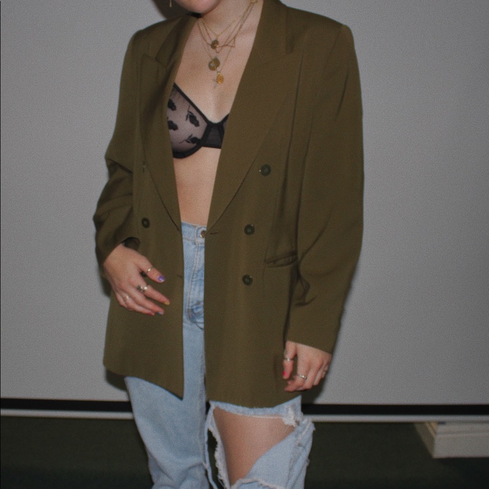 Olive green overcoat